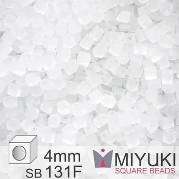 Dětské navlékací korálky Korálky Miyuki SQUARE Beads 4mm. Barva Matte Crystal SB131F. Balení 5g.