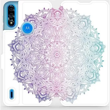 Pouzdro na mobilní telefon Flipové pouzdro Mobiwear - Motorola Moto E7 Power - M008S Mandala (Knížkové flip pouzdro, obal, kryt na mobil Motorola Moto E7 Power - M008S Mandala, materiál Umělá kůže + TPU - ochrana 360°, stojánek, silikonová vanička, magnetické zavírání)