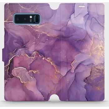Pouzdro na mobilní telefon Flipové pouzdro Mobiwear - Samsung Galaxy Note 8 - VP20S Fialový mramor (Knížkové flip pouzdro, obal, kryt na mobil Samsung Galaxy Note 8 - VP20S Fialový mramor, materiál Umělá kůže + TPU - ochrana 360°, stojánek, silikonová vanička, magnetické zavírání)