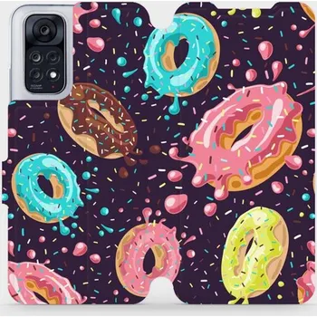 Pouzdro na mobilní telefon Flipové pouzdro Mobiwear - Xiaomi Redmi Note 11 - VP19S Donutky (Knížkové flip pouzdro, obal, kryt na mobil Xiaomi Redmi Note 11 - VP19S Donutky, materiál Umělá kůže + TPU - ochrana 360°, stojánek, silikonová vanička, magnetické zavírání)