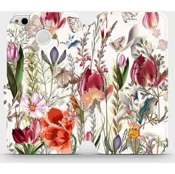 Pouzdro na mobilní telefon Flipové pouzdro Mobiwear - Xiaomi Redmi 4X - MP01S Rozkvetlá louka (Knížkové flip pouzdro, obal, kryt na mobil Xiaomi Redmi 4X - MP01S Rozkvetlá louka, materiál Umělá kůže + TPU - ochrana 360°, stojánek, silikonová vanička, magnetické zavírání)