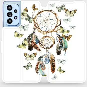 Pouzdro na mobilní telefon Flipové pouzdro Mobiwear - Samsung Galaxy A53 5G - M001P Lapač a motýlci (Knížkové flip pouzdro, obal, kryt na mobil Samsung Galaxy A53 5G - M001P Lapač a motýlci, materiál Umělá kůže + TPU - ochrana 360°, stojánek, silikonová vanička, magnetické zavírání