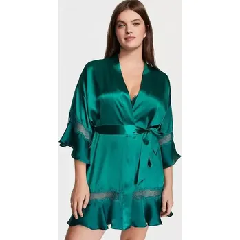 Dámský župan Victoria's Secret dámský župan Flounce tmavě zelený XS