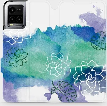 Pouzdro na mobilní telefon Flipové pouzdro Mobiwear - Vivo Y33s - MG11S Vodovkové květy (Knížkové flip pouzdro, obal, kryt na mobil Vivo Y33s - MG11S Vodovkové květy, materiál Umělá kůže + TPU - ochrana 360°, stojánek, silikonová vanička, magnetické zavírání)