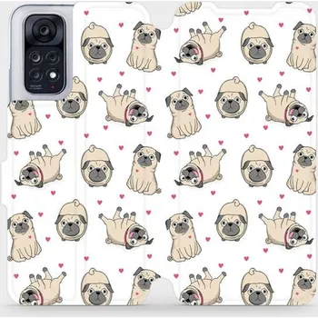 Pouzdro na mobilní telefon Flipové pouzdro Mobiwear - Xiaomi Redmi Note 11 / 11S - M097P Mopsíci (Knížkové flip pouzdro, obal, kryt na mobil Xiaomi Redmi Note 11 / 11S - M097P Mopsíci, materiál Umělá kůže + TPU - ochrana 360°, stojánek, silikonová vanička, magnetické zavírání)