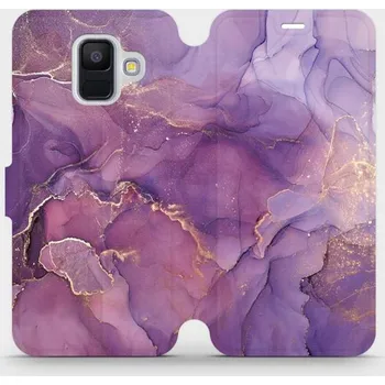 Pouzdro na mobilní telefon Flipové pouzdro Mobiwear - Samsung Galaxy A6 2018 - VP20S Fialový mramor (Knížkové flip pouzdro, obal, kryt na mobil Samsung Galaxy A6 2018 - VP20S Fialový mramor, materiál Umělá kůže + TPU - ochrana 360°, stojánek, silikonová vanička, magnetické zavírání