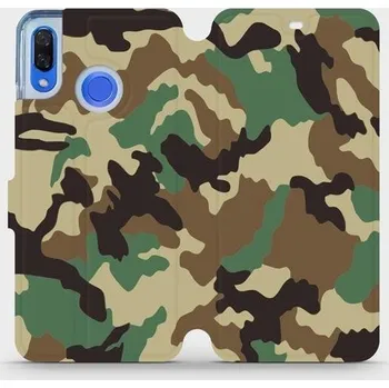 Pouzdro na mobilní telefon Flipové pouzdro Mobiwear - Huawei Nova 3 - V111P Maskáče (Knížkové flip pouzdro, obal, kryt na mobil Huawei Nova 3 - V111P Maskáče, materiál Umělá kůže + TPU - ochrana 360°, stojánek, silikonová vanička, magnetické zavírání)