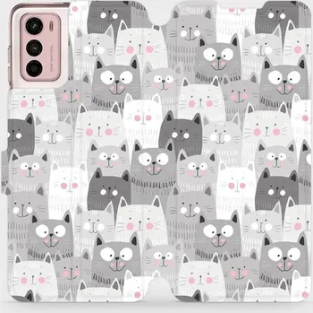 Pouzdro na mobilní telefon Flipové pouzdro Mobiwear - Motorola Moto G42 - M099P Kočičky (Knížkové flip pouzdro, obal, kryt na mobil Motorola Moto G42 - M099P Kočičky, materiál Umělá kůže + TPU - ochrana 360°, stojánek, silikonová vanička, magnetické zavírání)