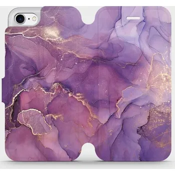 Pouzdro na mobilní telefon Flipové pouzdro Mobiwear - Apple iPhone 8 - VP20S Fialový mramor (Knížkové flip pouzdro, obal, kryt na mobil Apple iPhone 8 - VP20S Fialový mramor, materiál Umělá kůže + TPU - ochrana 360°, stojánek, silikonová vanička, magnetické zavírání)