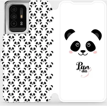 Pouzdro na mobilní telefon Flipové pouzdro Mobiwear - OPPO Reno5 Z 5G - M030P Panda Amálka (Knížkové flip pouzdro, obal, kryt na mobil OPPO Reno5 Z 5G - M030P Panda Amálka, materiál Umělá kůže + TPU - ochrana 360°, stojánek, silikonová vanička, magnetické zavírání)