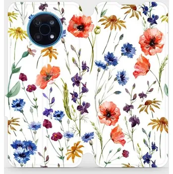 Pouzdro na mobilní telefon Flipové pouzdro Mobiwear - Nokia G50 5G - MP04S Luční kvítí (Knížkové flip pouzdro, obal, kryt na mobil Nokia G50 5G - MP04S Luční kvítí, materiál Umělá kůže + TPU - ochrana 360°, stojánek, silikonová vanička, magnetické zavírání)