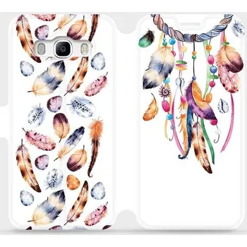 Pouzdro na mobilní telefon Flipové pouzdro Mobiwear - Samsung Galaxy J5 2016 - M003S Lapač a barevná pírka (Knížkové flip pouzdro, obal, kryt na mobil Samsung Galaxy J5 2016 - M003S Lapač a barevná pírka, materiál Umělá kůže + TPU - ochrana 360°, stojánek, silikonová vanička,)