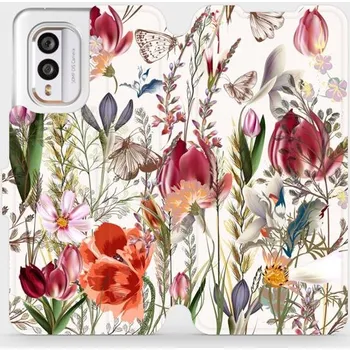 Pouzdro na mobilní telefon Flipové pouzdro Mobiwear - Nokia X30 5G - MP01S Rozkvetlá louka (Knížkové flip pouzdro, obal, kryt na mobil Nokia X30 5G - MP01S Rozkvetlá louka, materiál Umělá kůže + TPU - ochrana 360°, stojánek, silikonová vanička, magnetické zavírání)