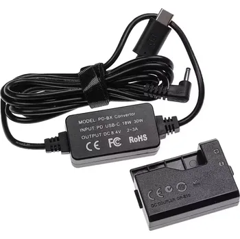 TopTechnology USB adaptér, zdroj Canon ACK-E10 + DR-E10 - neoriginální příslušenství pro digitální fotoaparáty, nahrazuje baterii LP-E10