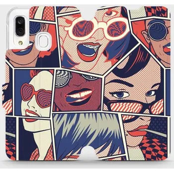 Pouzdro na mobilní telefon Flipové pouzdro Mobiwear - Samsung Galaxy A40 - VP18P Komiks (Knížkové flip pouzdro, obal, kryt na mobil Samsung Galaxy A40 - VP18P Komiks, materiál Umělá kůže + TPU - ochrana 360°, stojánek, silikonová vanička, magnetické zavírání)