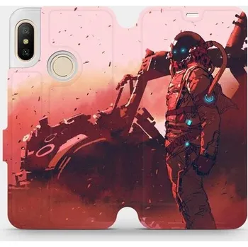 Pouzdro na mobilní telefon Flipové pouzdro Mobiwear - Xiaomi Mi A2 Lite - MA09S Průzkumník s červeným vozítkem (Knížkové flip pouzdro, obal, kryt na mobil Xiaomi Mi A2 Lite - MA09S Průzkumník s červeným vozítkem, materiál Umělá kůže + TPU - ochrana 360°, stojánek, silikonová vaničk