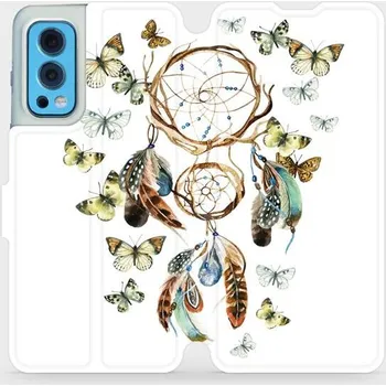 Pouzdro na mobilní telefon Flipové pouzdro Mobiwear - OnePlus Nord 2 5G - M001P Lapač a motýlci (Knížkové flip pouzdro, obal, kryt na mobil OnePlus Nord 2 5G - M001P Lapač a motýlci, materiál Umělá kůže + TPU - ochrana 360°, stojánek, silikonová vanička, magnetické zavírání)