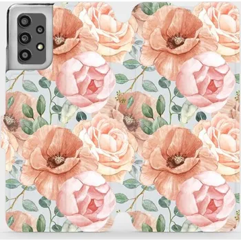 Pouzdro na mobilní telefon Flipové pouzdro Mobiwear - Samsung Galaxy A32 LTE - MP02S Pastelové květy (Knížkové flip pouzdro, obal, kryt na mobil Samsung Galaxy A32 LTE - MP02S Pastelové květy, materiál Umělá kůže + TPU - ochrana 360°, stojánek, silikonová vanička, magnetické zavírá