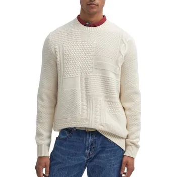 Pánský svetr Barbour Casey Cable-Knit Crew Neck Jumper — Whisper White