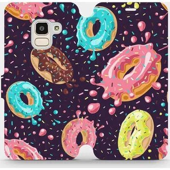 Pouzdro na mobilní telefon Flipové pouzdro Mobiwear - Samsung Galaxy J6 2018 - VP19S Donutky (Knížkové flip pouzdro, obal, kryt na mobil Samsung Galaxy J6 2018 - VP19S Donutky, materiál Umělá kůže + TPU - ochrana 360°, stojánek, silikonová vanička, magnetické zavírání)