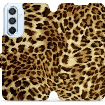 Pouzdro na mobilní telefon Flipové pouzdro Mobiwear - Samsung Galaxy A54 5G - VA33P Leopardí vzor (Knížkové flip pouzdro, obal, kryt na mobil Samsung Galaxy A54 5G - VA33P Leopardí vzor, materiál Umělá kůže + TPU - ochrana 360°, stojánek, silikonová vanička, magnetické zavírání)
