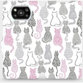 Pouzdro na mobilní telefon Flipové pouzdro Mobiwear - Xiaomi Poco X3 Pro - MX01S Kočičí zádíčka (Knížkové flip pouzdro, obal, kryt na mobil Xiaomi Poco X3 Pro - MX01S Kočičí zádíčka, materiál Umělá kůže + TPU - ochrana 360°, stojánek, silikonová vanička, magnetické zavírání)