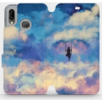 Pouzdro na mobilní telefon Flipové pouzdro Mobiwear - Huawei P20 Lite - MR09S Dívka na houpačce v oblacích (Knížkové flip pouzdro, obal, kryt na mobil Huawei P20 Lite - MR09S Dívka na houpačce v oblacích, materiál Umělá kůže + TPU - ochrana 360°, stojánek, silikonová vanička,)