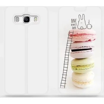 Pouzdro na mobilní telefon Flipové pouzdro Mobiwear - Samsung Galaxy J5 2016 - M090P Makronky - have a nice day (Knížkové flip pouzdro, obal, kryt na mobil Samsung Galaxy J5 2016 - M090P Makronky - have a nice day, materiál Umělá kůže + TPU - ochrana 360°, stojánek, silikonová)