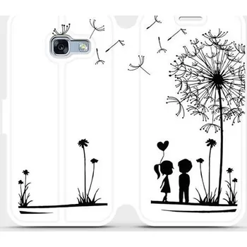 Pouzdro na mobilní telefon Flipové pouzdro Mobiwear - Samsung Galaxy A3 2017 - MH16P Dvojice s pampeliškou (Knížkové flip pouzdro, obal, kryt na mobil Samsung Galaxy A3 2017 - MH16P Dvojice s pampeliškou, materiál Umělá kůže + TPU - ochrana 360°, stojánek, silikonová vanička,)