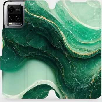 Pouzdro na mobilní telefon Flipové pouzdro Mobiwear - Vivo Y33S - VP38S Zelený mramor (Knížkové flip pouzdro, obal, kryt na mobil Vivo Y33S - VP38S Zelený mramor, materiál Umělá kůže + TPU - ochrana 360°, stojánek, silikonová vanička, magnetické zavírání)