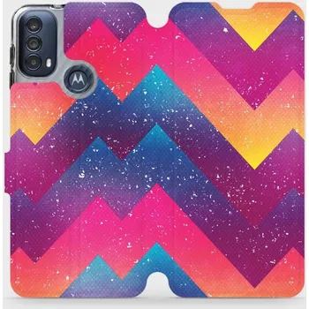 Pouzdro na mobilní telefon Flipové pouzdro Mobiwear - Motorola Moto E40 - V110S Barevné klikyháky (Knížkové flip pouzdro, obal, kryt na mobil Motorola Moto E40 - V110S Barevné klikyháky, materiál Umělá kůže + TPU - ochrana 360°, stojánek, silikonová vanička, magnetické zavírání)