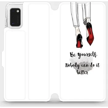 Pouzdro na mobilní telefon Flipové pouzdro Mobiwear - Samsung Galaxy A41 - M046P Be yourself (Knížkové flip pouzdro, obal, kryt na mobil Samsung Galaxy A41 - M046P Be yourself, materiál Umělá kůže + TPU - ochrana 360°, stojánek, silikonová vanička, magnetické zavírání)