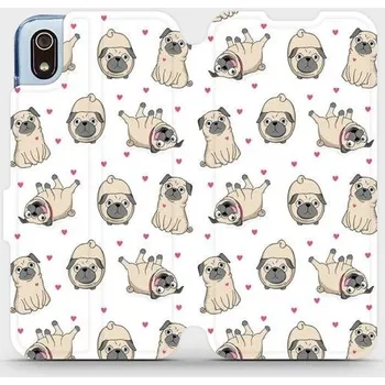 Pouzdro na mobilní telefon Flipové pouzdro Mobiwear - Xiaomi Redmi 7A - M097P Mopsíci (Knížkové flip pouzdro, obal, kryt na mobil Xiaomi Redmi 7A - M097P Mopsíci, materiál Umělá kůže + TPU - ochrana 360°, stojánek, silikonová vanička, magnetické zavírání)