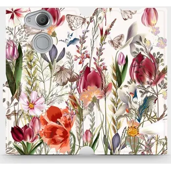 Pouzdro na mobilní telefon Flipové pouzdro Mobiwear - Sony Xperia XA2 - MP01S Rozkvetlá louka (Knížkové flip pouzdro, obal, kryt na mobil Sony Xperia XA2 - MP01S Rozkvetlá louka, materiál Umělá kůže + TPU - ochrana 360°, stojánek, silikonová vanička, magnetické zavírání)