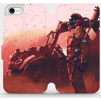Pouzdro na mobilní telefon Flipové pouzdro Mobiwear - Apple iPhone 7 - MA09S Průzkumník s červeným vozítkem (Knížkové flip pouzdro, obal, kryt na mobil Apple iPhone 7 - MA09S Průzkumník s červeným vozítkem, materiál Umělá kůže + TPU - ochrana 360°, stojánek, silikonová vanička,)