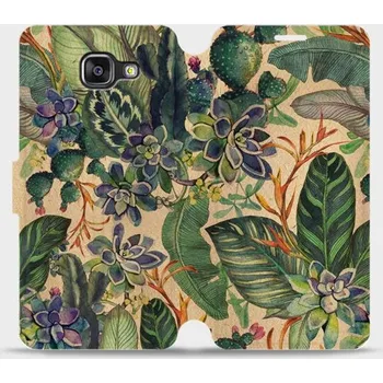 Pouzdro na mobilní telefon Flipové pouzdro Mobiwear - Samsung Galaxy A5 2016 - VP05S Sukulenty (Knížkové flip pouzdro, obal, kryt na mobil Samsung Galaxy A5 2016 - VP05S Sukulenty, materiál Umělá kůže + TPU - ochrana 360°, stojánek, silikonová vanička, magnetické zavírání)