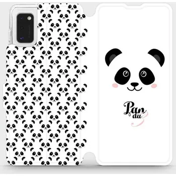 Pouzdro na mobilní telefon Flipové pouzdro Mobiwear - Samsung Galaxy A41 - M030P Panda Amálka (Knížkové flip pouzdro, obal, kryt na mobil Samsung Galaxy A41 - M030P Panda Amálka, materiál Umělá kůže + TPU - ochrana 360°, stojánek, silikonová vanička, magnetické zavírání)