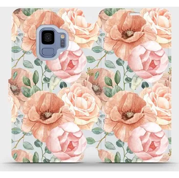 Pouzdro na mobilní telefon Flipové pouzdro Mobiwear - Samsung Galaxy S9 - MP02S Pastelové květy (Knížkové flip pouzdro, obal, kryt na mobil Samsung Galaxy S9 - MP02S Pastelové květy, materiál Umělá kůže + TPU - ochrana 360°, stojánek, silikonová vanička, magnetické zavírání)