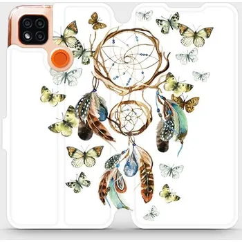 Pouzdro na mobilní telefon Flipové pouzdro Mobiwear - Xiaomi Redmi 9C - M001P Lapač a motýlci (Knížkové flip pouzdro, obal, kryt na mobil Xiaomi Redmi 9C - M001P Lapač a motýlci, materiál Umělá kůže + TPU - ochrana 360°, stojánek, silikonová vanička, magnetické zavírání)