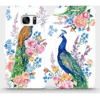Pouzdro na mobilní telefon Flipové pouzdro Mobiwear - Samsung Galaxy S7 - MX08S Pávi (Knížkové flip pouzdro, obal, kryt na mobil Samsung Galaxy S7 - MX08S Pávi, materiál Umělá kůže + TPU - ochrana 360°, stojánek, silikonová vanička, magnetické zavírání)