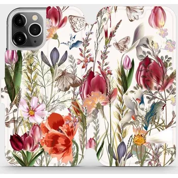 Pouzdro na mobilní telefon Flipové pouzdro Mobiwear - Apple iPhone 12 Pro - MP01S Rozkvetlá louka (Knížkové flip pouzdro, obal, kryt na mobil Apple iPhone 12 Pro - MP01S Rozkvetlá louka, materiál Umělá kůže + TPU - ochrana 360°, stojánek, silikonová vanička, magnetické zavírání)