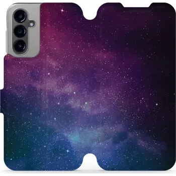 Pouzdro na mobilní telefon Flipové pouzdro Mobiwear - Samsung Galaxy A14 LTE / 5G - V147P Mlhovina (Knížkové flip pouzdro, obal, kryt na mobil Samsung Galaxy A14 LTE / 5G - V147P Mlhovina, materiál Umělá kůže + TPU - ochrana 360°, stojánek, silikonová vanička, magnetické zavírání)