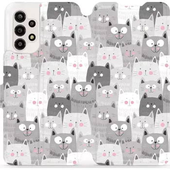 Pouzdro na mobilní telefon Flipové pouzdro Mobiwear - Samsung Galaxy A13 - M099P Kočičky (Knížkové flip pouzdro, obal, kryt na mobil Samsung Galaxy A13 - M099P Kočičky, materiál Umělá kůže + TPU - ochrana 360°, stojánek, silikonová vanička, magnetické zavírání)