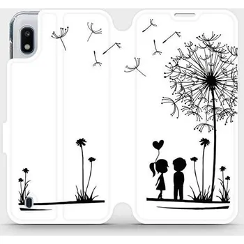 Pouzdro na mobilní telefon Flipové pouzdro Mobiwear - Samsung Galaxy A10 - MH16P Dvojice s pampeliškou (Knížkové flip pouzdro, obal, kryt na mobil Samsung Galaxy A10 - MH16P Dvojice s pampeliškou, materiál Umělá kůže + TPU - ochrana 360°, stojánek, silikonová vanička, magnetické)