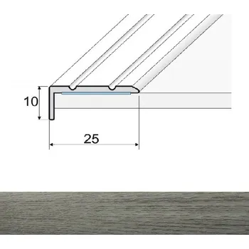 soklová lišta SH Profil, s.r.o. Effector A31D Schodová hrana 25x10, samolepící, dekory dřeva délka 90cm Dekor: Dub topaz