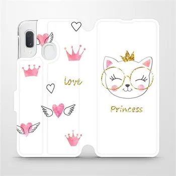 Pouzdro na mobilní telefon Flipové pouzdro Mobiwear - Samsung Galaxy A20e - MH03S Kočička princess (Knížkové flip pouzdro, obal, kryt na mobil Samsung Galaxy A20e - MH03S Kočička princess, materiál Umělá kůže + TPU - ochrana 360°, stojánek, silikonová vanička, magnetické zavírání)