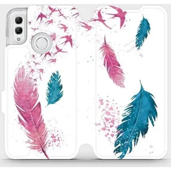 Pouzdro na mobilní telefon Flipové pouzdro Mobiwear - Honor 10 Lite - MR08S Pírka (Knížkové flip pouzdro, obal, kryt na mobil Honor 10 Lite - MR08S Pírka, materiál Umělá kůže + TPU - ochrana 360°, stojánek, silikonová vanička, magnetické zavírání)