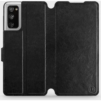 Pouzdro na mobilní telefon Flipové pouzdro Mobiwear - Samsung Galaxy S20 FE - Černé a šedé (Knížkové flip pouzdro, obal, kryt na mobil Samsung Galaxy S20 FE - Černé a šedé, materiál Umělá kůže + TPU - ochrana 360°, stojánek, silikonová vanička, magnetické zavírání)