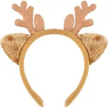 Vánoční čelenka - Sob s ušima hnědá