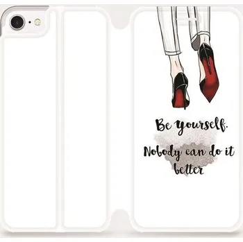Pouzdro na mobilní telefon Flipové pouzdro Mobiwear - Apple iPhone SE 2020 / SE 2022 - M046P Be yourself (Knížkové flip pouzdro, obal, kryt na mobil Apple iPhone SE 2020 / SE 2022 - M046P Be yourself, materiál Umělá kůže + TPU - ochrana 360°, stojánek, silikonová vanička, magnetick